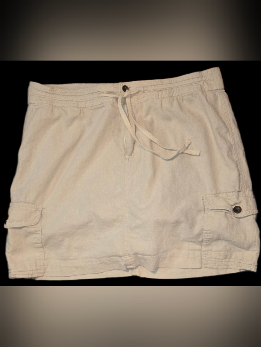 croft & barrow Beige Pull On Cargo Skort with Drawstring